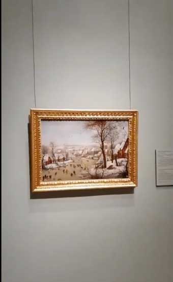 “Paisaje nevado con patinadores y trampa para pájaros” Brueghel el Joven