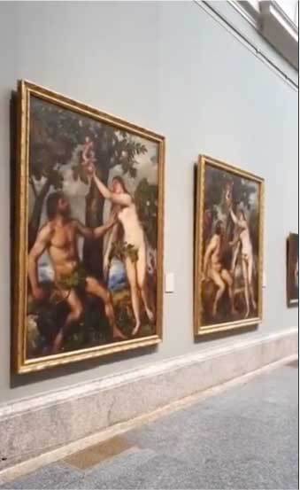 “Adán y Eva” de Tiziano (hacia 1550) y Rubens (entre 1628 y 1629) 